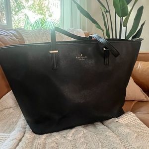 Kate Spade Large Black Leather Tote
